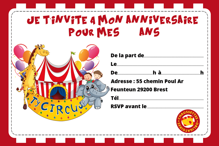 telecharger carton invitation à ty circus